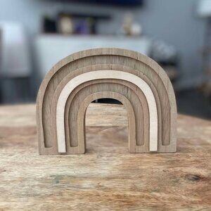 5/$20 NEW Wood Rainbow Accent Decor